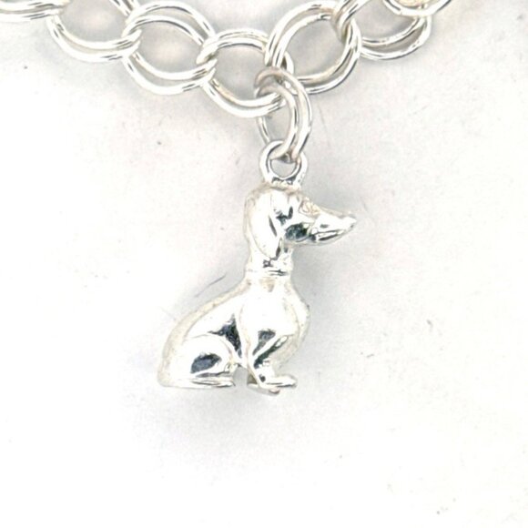 Estate Sterling Silver 925 Double Round Link Charm Bracelet - 8 Unique Charms - Picture 5 of 16